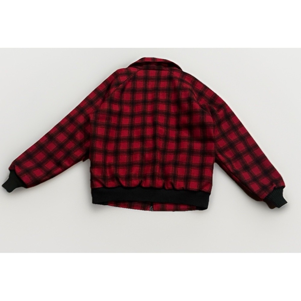 Vintage 80s LL Bean Mackinaw Cruiser Wool Hunting Jacket M Buffalo Plaid Bomber - Picture 2 of 4